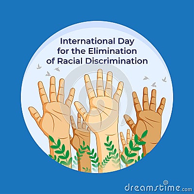 Vector illustration for International elimination day of Racial discrimination Vector Illustration