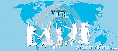 Vector Illustration of International Youth Day 12th August Vector Illustration