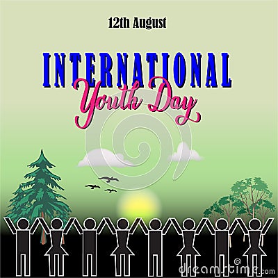 Vector Illustration of International Youth Day 12th August Vector Illustration