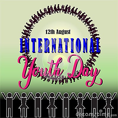 Vector Illustration of International Youth Day 12th August Vector Illustration