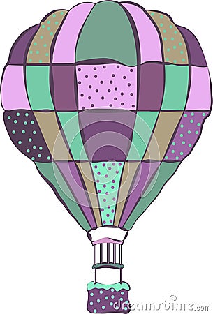 Isolated colourful hot air baloon Vector Illustration
