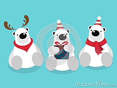 Vector illustration of isolated cute polar bear cartoon. Cartoon Illustration