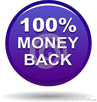 Money back button web icon violet Vector Illustration