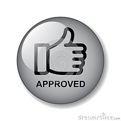 Approved thumbs up icon Cartoon Illustration