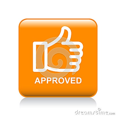 Approved thumbs up icon Cartoon Illustration