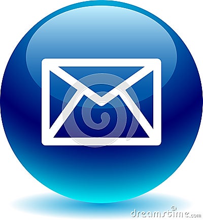 Contact mail icon web buttons blue Vector Illustration