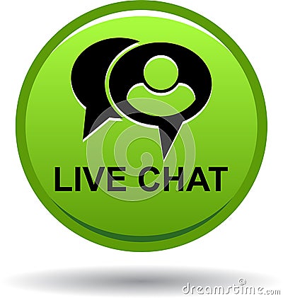 Live chat icon web button green Vector Illustration