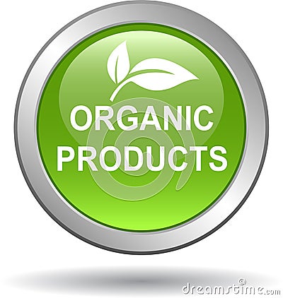 Natural organic seal stamp green Vector Illustration