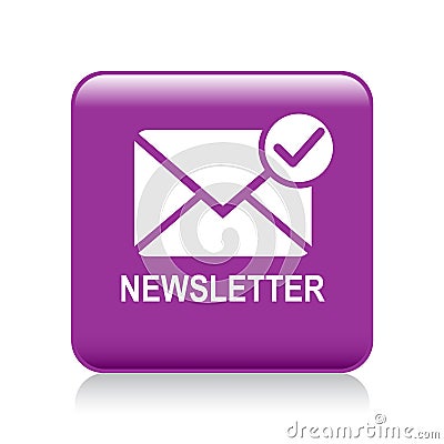 Newsletter mail icon button Cartoon Illustration