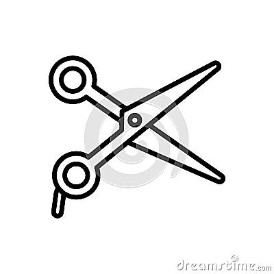 Scissors flat black line icon Vector Illustration