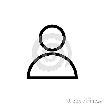 User profile avatar black line icon Vector Illustration