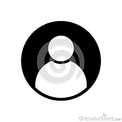 User profile avatar black solid icon Vector Illustration