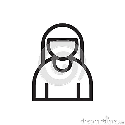 User profile female line icon Vector Illustration