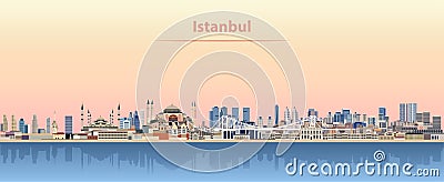 Vector illustration of Istanbul skyline at sunrise Vector Illustration