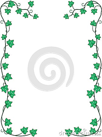 Ivy Leaves and Vines Border Vector Illustration Vector Illustration