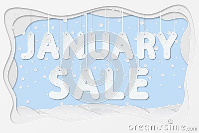 January sale text Vector Illustration