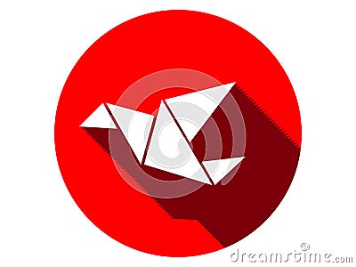 Japanese Culture Icon of an Origami Bird Vector Illustration