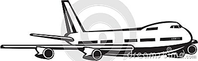 Jetliner Aircraft Flying Vector Illustration Vector Illustration