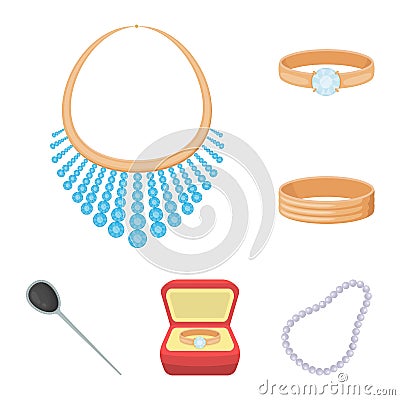 Vector illustration of jewelery and necklace sign. Collection of jewelery and pendent vector icon for stock. Vector Illustration