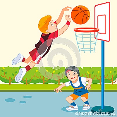 Children basketball Vector Illustration