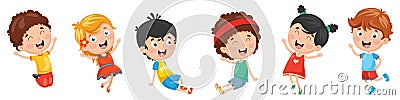 Vector Illustration Of Kids Playing Vector Illustration