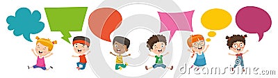 Vector Illustration Of Kids Speech Bubble Vector Illustration