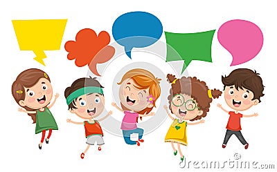 Vector Illustration Of Kids Speech Bubble Vector Illustration