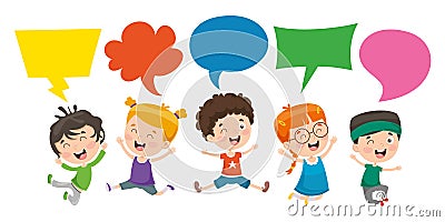 Vector Illustration Of Kids Speech Bubble Vector Illustration