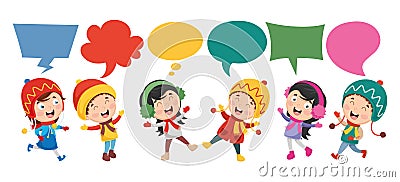 Vector Illustration Of Kids Speech Bubble Vector Illustration