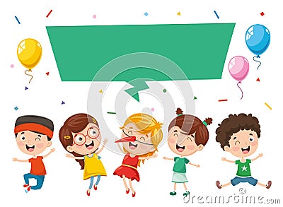 Vector Illustration Of Kids Speech Bubble Vector Illustration