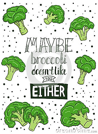 Vector illustration, kitchen poster with funny quote Vector Illustration