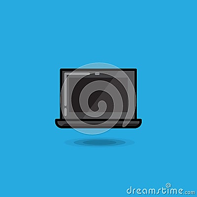 Vector illustration laptop on a blue background. Netbook icon, notebook vector Vector Illustration