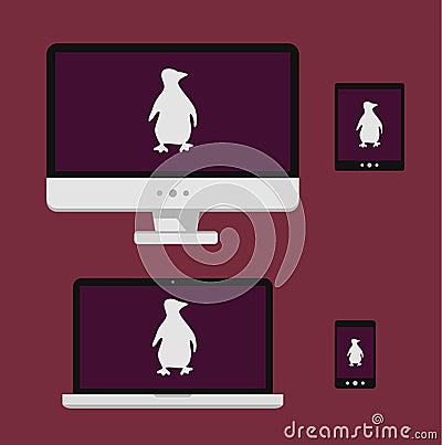 Vector illustration laptop, smartphone, tablet Vector Illustration