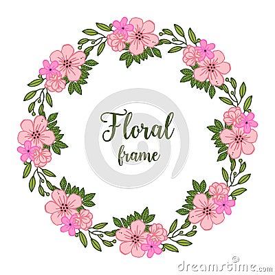 Vector illustration leaf wreath for card floral frame Vector Illustration