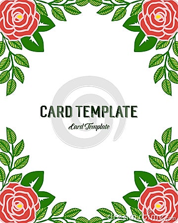 Vector illustration leafy rose flower frame with decor of card templates Vector Illustration