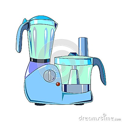 The vector illustration of the Ðµlectric universal food processor Vector Illustration