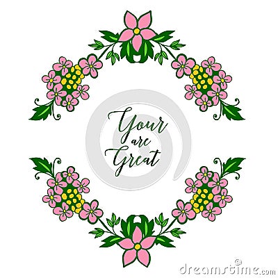 Vector illustration letter your are great with colorful wreath frames Vector Illustration