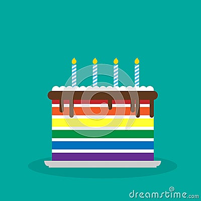 Vector illustration lgbt birthday cake Vector Illustration