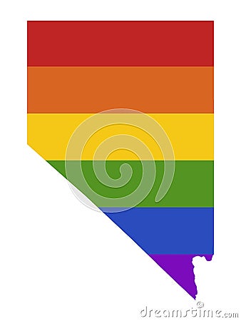 LGBT Rainbow Map of USA State of Nevada Vector Illustration