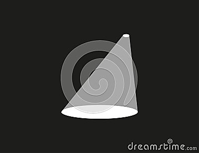 Light, spotlight icon on black background. Vector illustration Vector Illustration