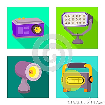 Vector design of light and theater sign. Collection of light and scene vector icon for stock. Vector Illustration