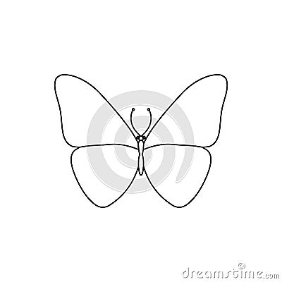 Vector illustration. Line style butterfly. Simple. Template Cartoon Illustration