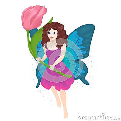 Vector illustration of little fairy girl Vector Illustration