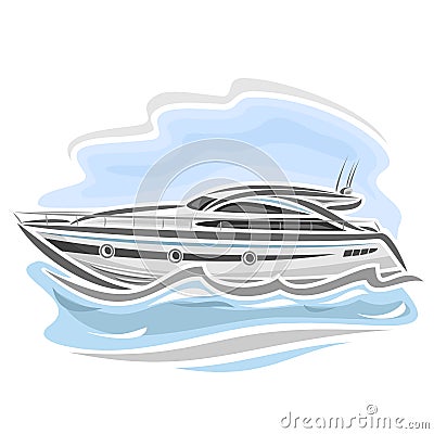 Vector illustration of logo for speed boat Vector Illustration