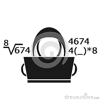 Vector illustration, logo, web icon, hacker programmer, cyberspace. Web security. Vector Illustration