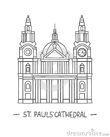 Saint Paul Cathedral Vector Illustration