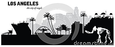 Vector illustration of Los Angeles California cityscape skyline Vector Illustration