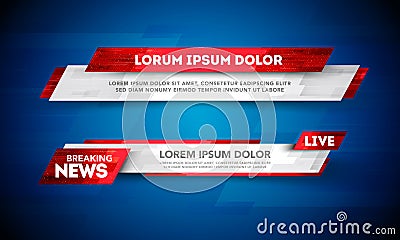 Vector Illustration Lower Third Template Breaking News Header Vector Illustration