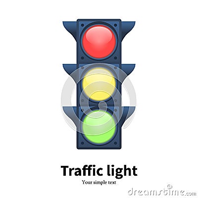 Vector illustration luminous traffic light signal Vector Illustration