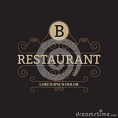 Vector illustration of a luxury restaurant logo Vector Illustration